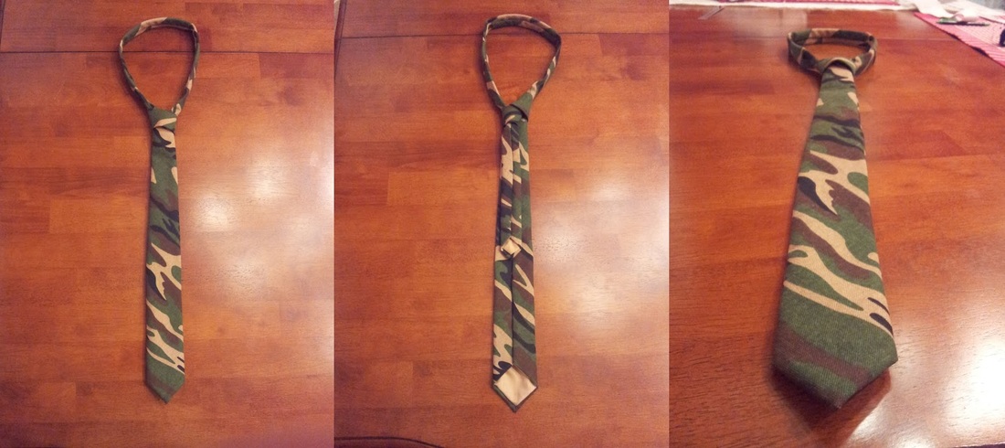 Handmade camouflage necktie 