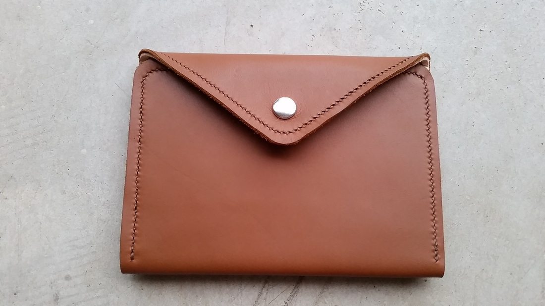 Handmade leather passport wallet