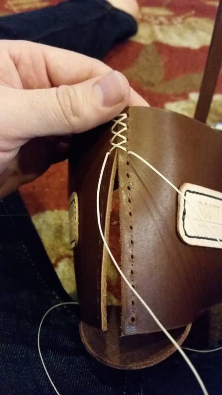 Cross stitch leather