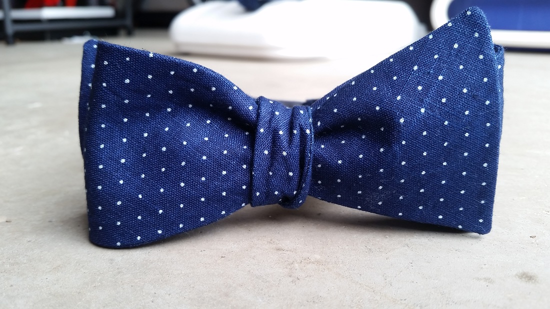 Handmade navy blue bow tie