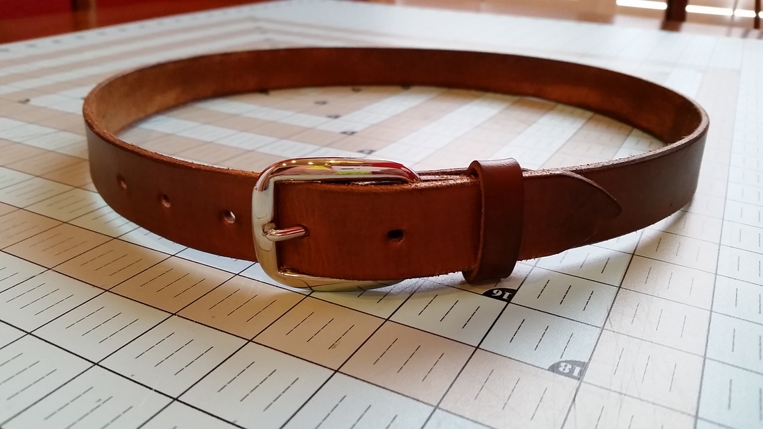 handmade brown leather belt