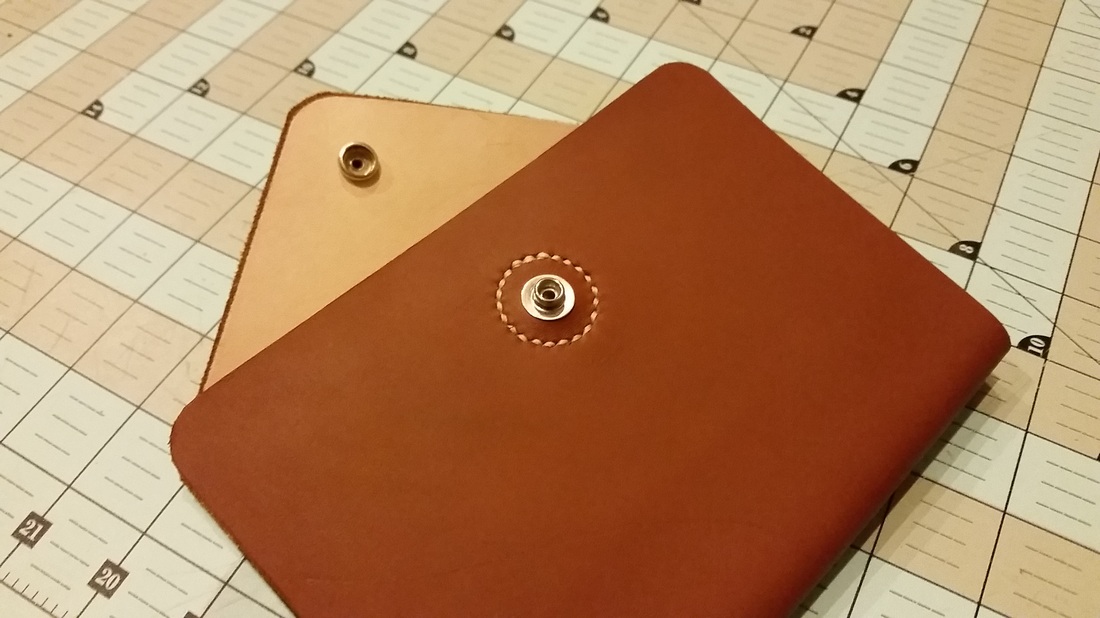 Handmade leather passport wallet